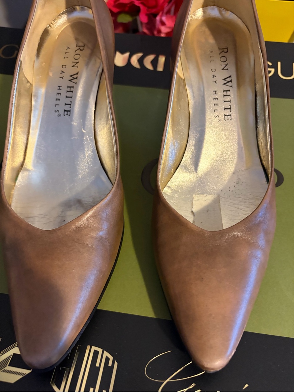 Ron White Classic Pointed-Toe Heel in Brown